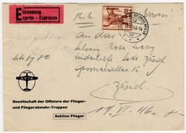 60 Rp. Tell auf seltenem Express Beleg von BERN nach ZÜRICH
