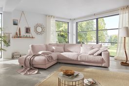 Ecksofa High End in Cord rosa Links