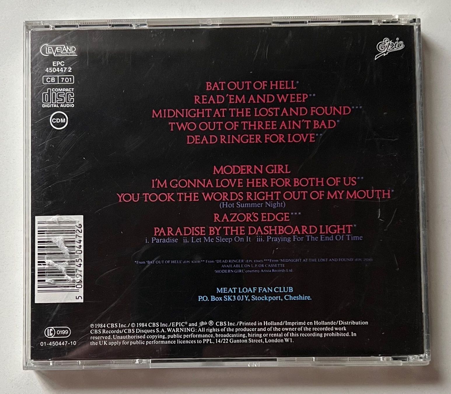 CD: Meat Loaf / Hits Out Of Hell – Usato da Näfels venduto da rottabi 1