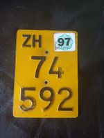 Mofanummer ZH 74592 Kontrollschild 