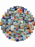 Reise-Aufkleber Set 100 Stk. Weltkarte Souvenir AufkleberNEU