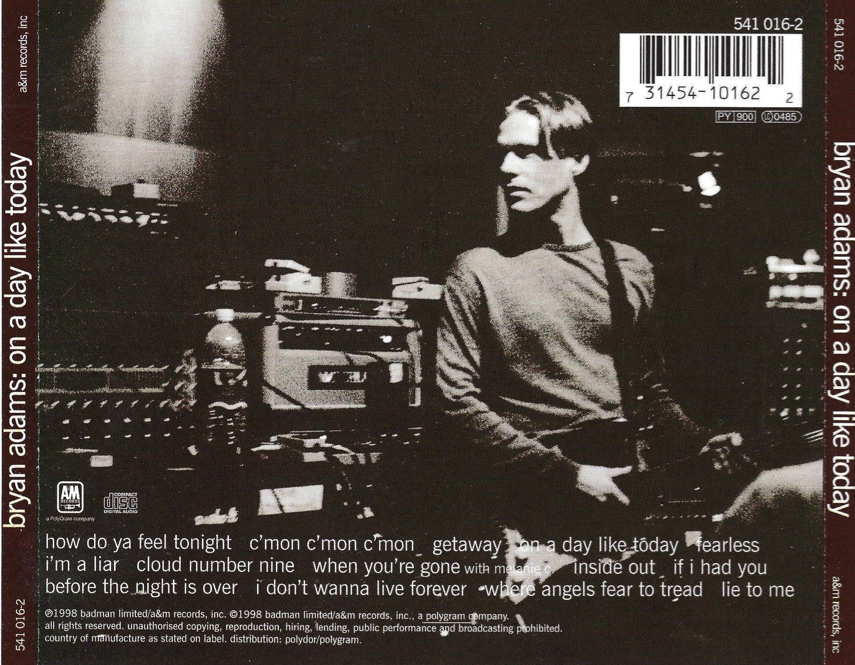 CD: CD: BRYAN ADAMS - On a day like today – Usato da Rotkreuz venduto da groeli69 1