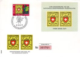 BRIEFMARKENAUSSTELLUNG NABA 1071 BASEL SONDERBELEG - F575