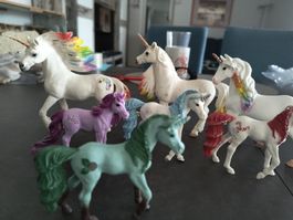 Konvolut 7er Einhorn Spielfiguren Schleich zum Spielen 