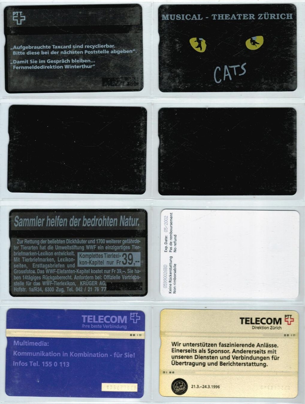 Cartes de téléphone: 8 Taxcards – D'occasion à Zürich par Tolima194 1