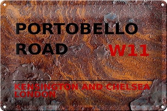 Insegne: Blechschild-PORTOBELLO ROAD W11 – Nuovo e nell'imballaggio originale da Rupperswil venduto da big-one-sale 2