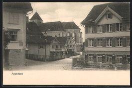 Appenzell, Strassenpartie mit Geschäft 