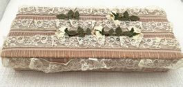 🎀 Coffret bijoux vintage 1800 France dentelle soie rose