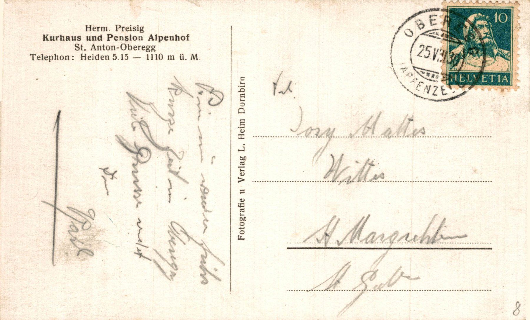 Ansichtskarten: St. Anton. Rheintalblick – Gebraucht aus Bronschhofen von Astore 1