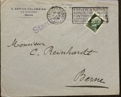 Italien Brief Genua Bern 1929 Werbestempel Auslandsbrief