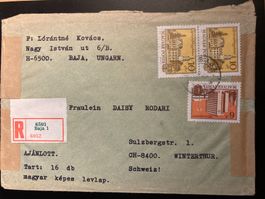 Ungarn 1974/75 R-Brief Stadtbilder Kiskun Donaujvaros