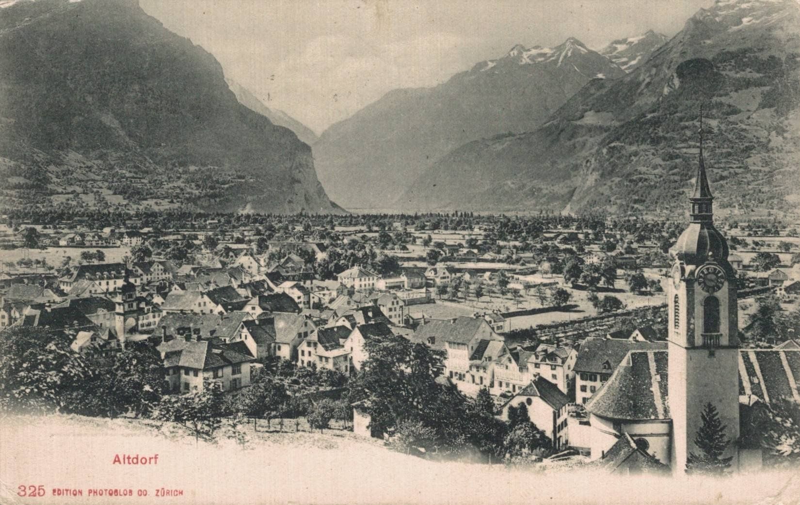 Cartoline postali: Alte Ansichtskarte Altdorf Uri, seltene Topographie. 1907 – Usato da Luzern venduto da Kartenansicht
