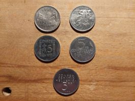 5 Fr. Gedenkmünzen Schweiz 1975-1979