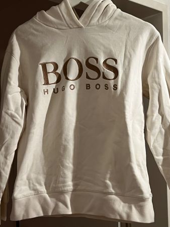 Hugo Boss Kapuzenpullover weiss Logo Stickerei neuwertig