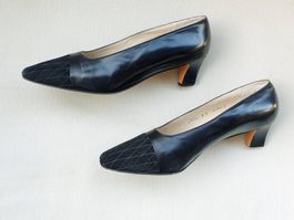 BALLY 41 BALLERINAS PUMPS SCHWARZ LEDER LEATHER SCHUHE TOP