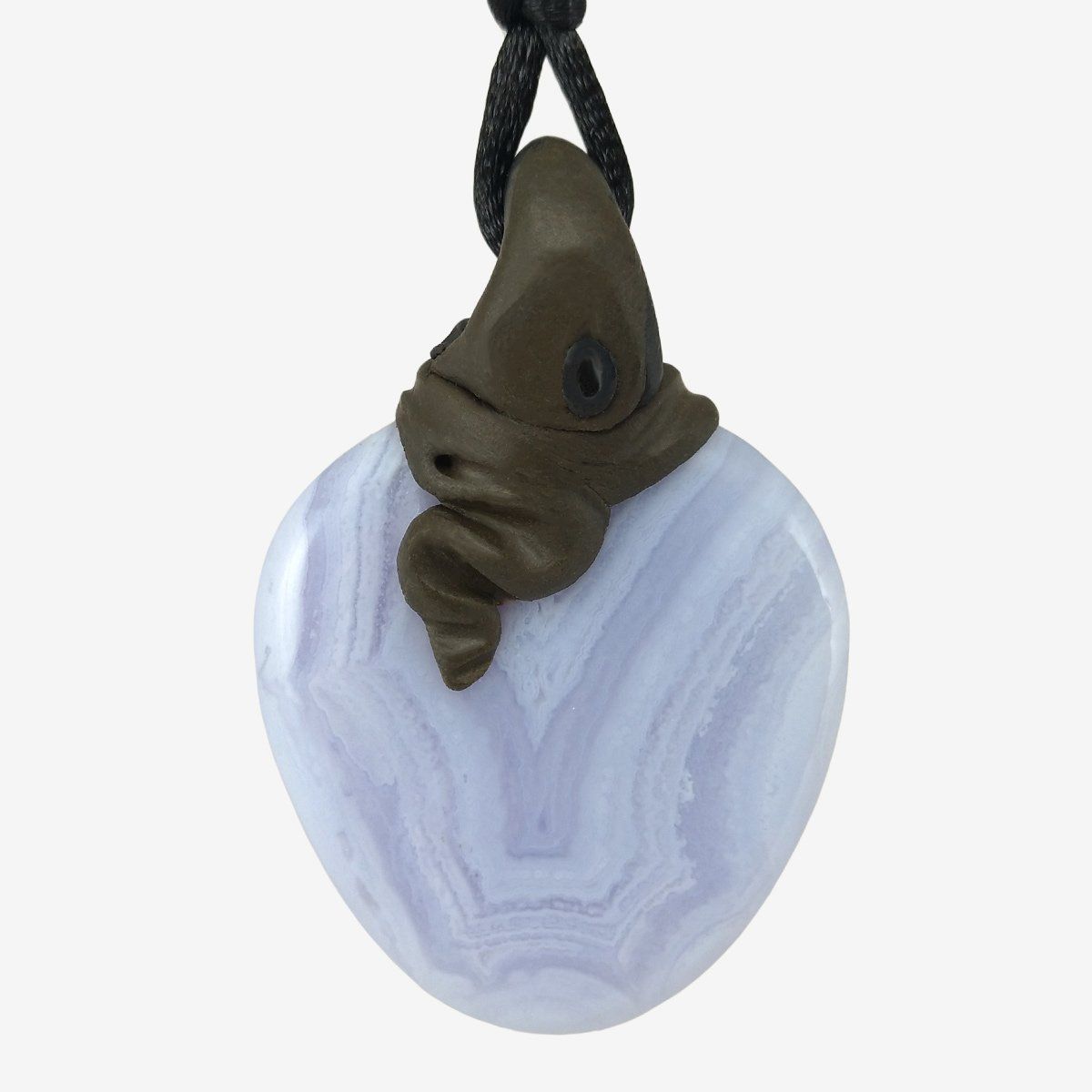 Minerali & Pietre curative: Chalcedon Steinanhänger mit Abalone Perlmutt – Nuovo e nell'imballaggio originale da Meilen venduto da BYRD-Design 2