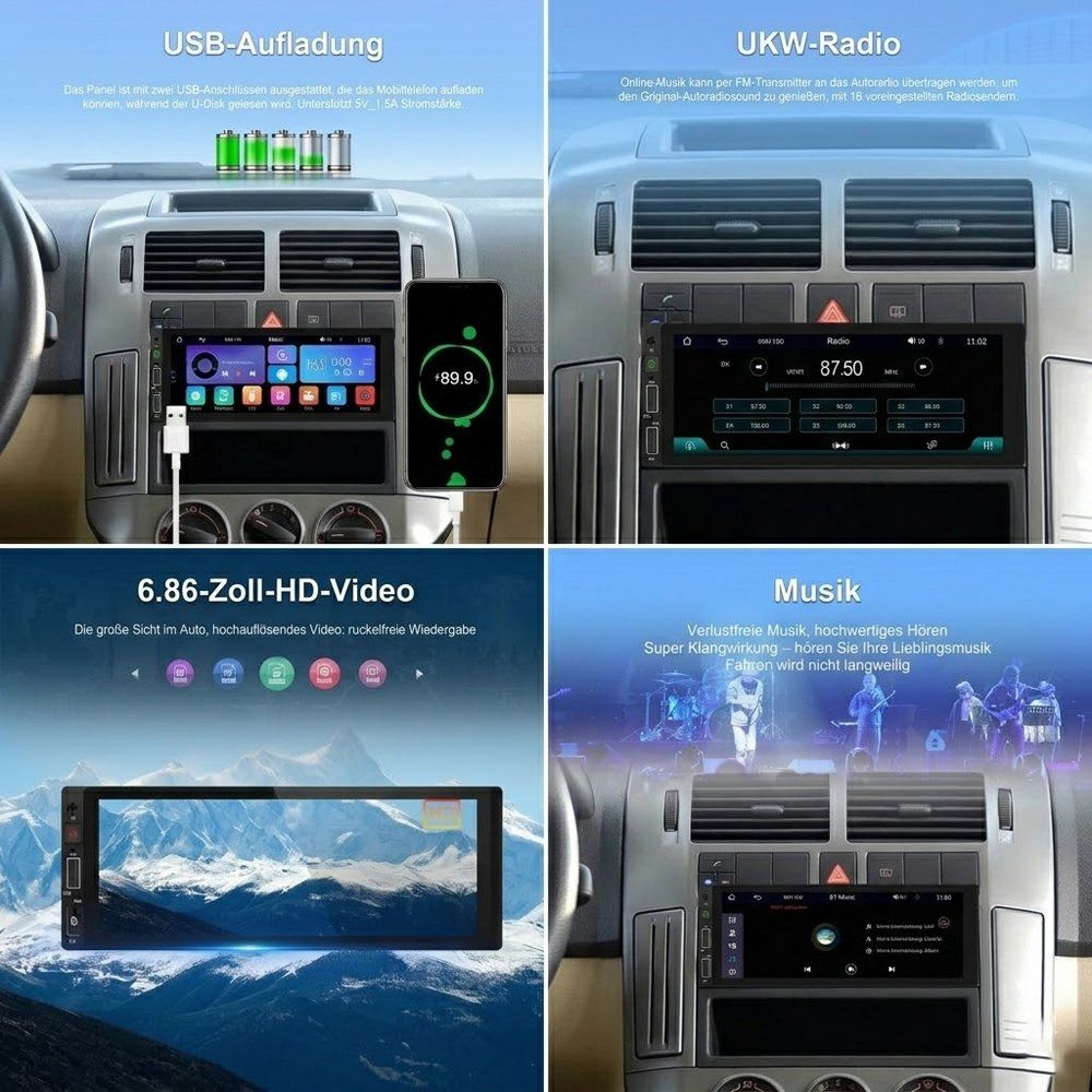 Radios: 1 DIN Carplay Wireless Autroradio Android Auto Navi FM – Neu und originalverpackt aus Chiasso von online.shop 6