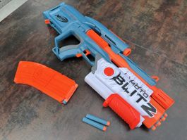 Nerf Elite 2.0 Motoblitz Blaster blau orange gebraucht