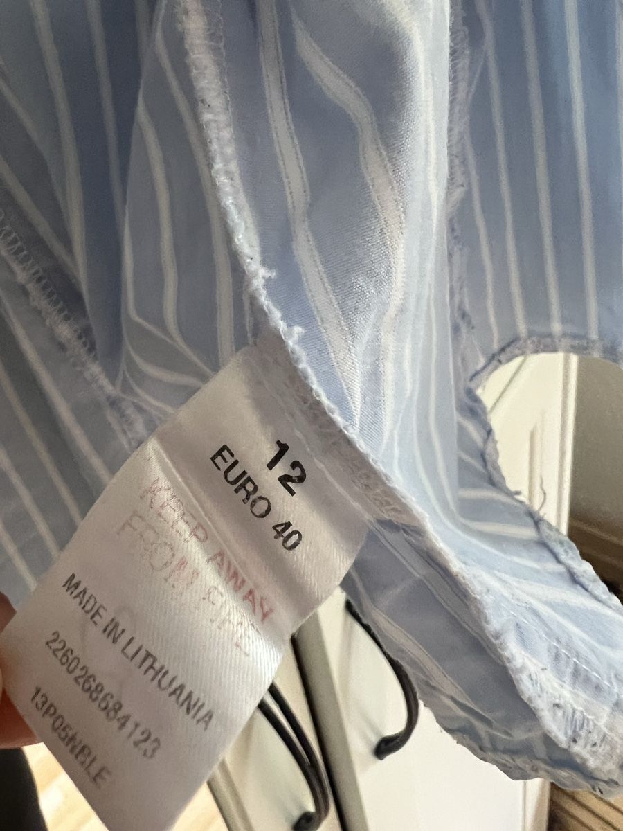 Topshop Camicette: Topshop Bluse Gr. 40 Hellblau Gestreift – Usato da Liebefeld venduto da nat_h5l8 2