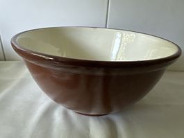 Alte Steingut Teig-Schüssel, braun, Durchmesser ca. 27 cm
