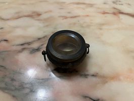 Vintage Dose aus Messing mit Glaseckel