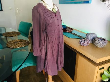 Adorable tunique violette COP COPINE pur voile coton, t. 38