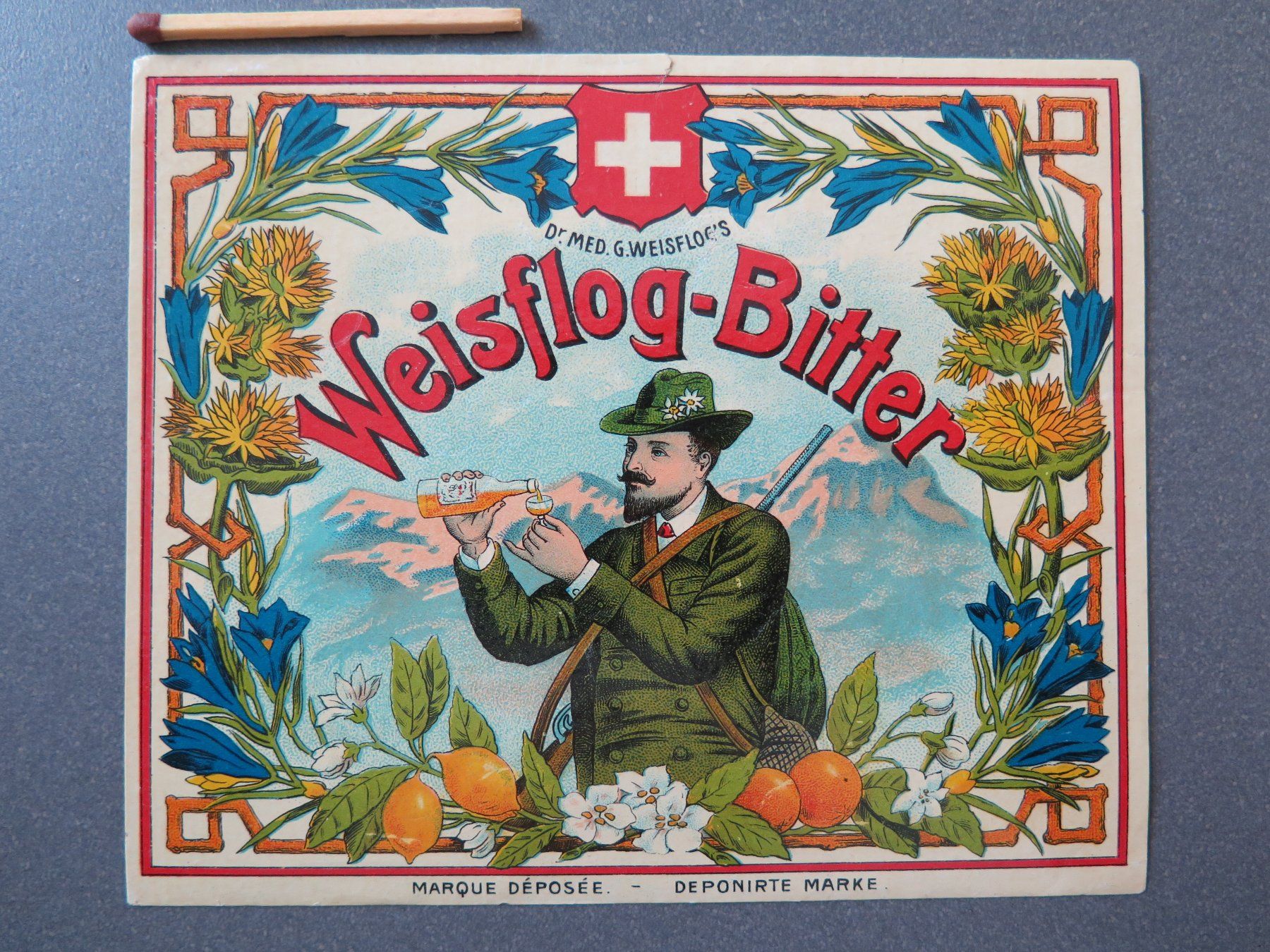 Bevande alcoliche: WEISFLOG-BITTER - LITHO.!! - FLASCHENETIKETTE – Usato da Wittenbach venduto da lipasal