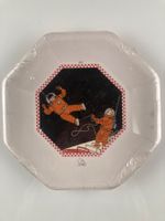 Tintin vintage set d'assiettes sur la lune, papier vintage