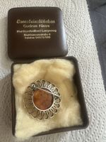 Brosche Silber u d Bernstein 