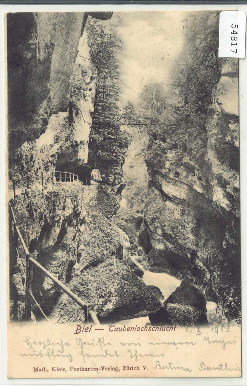 Cartoline postali: Biel - Taubenlochschlucht – Usato da Ettingen venduto da Kartenplanet