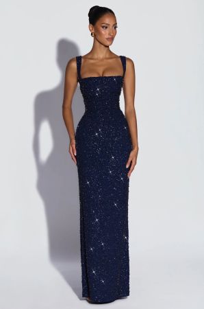 Abendkleid dunkelblau Grösse S neuwertig