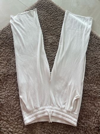 Wide Leg Cream Hollister Lounge Pants Size L