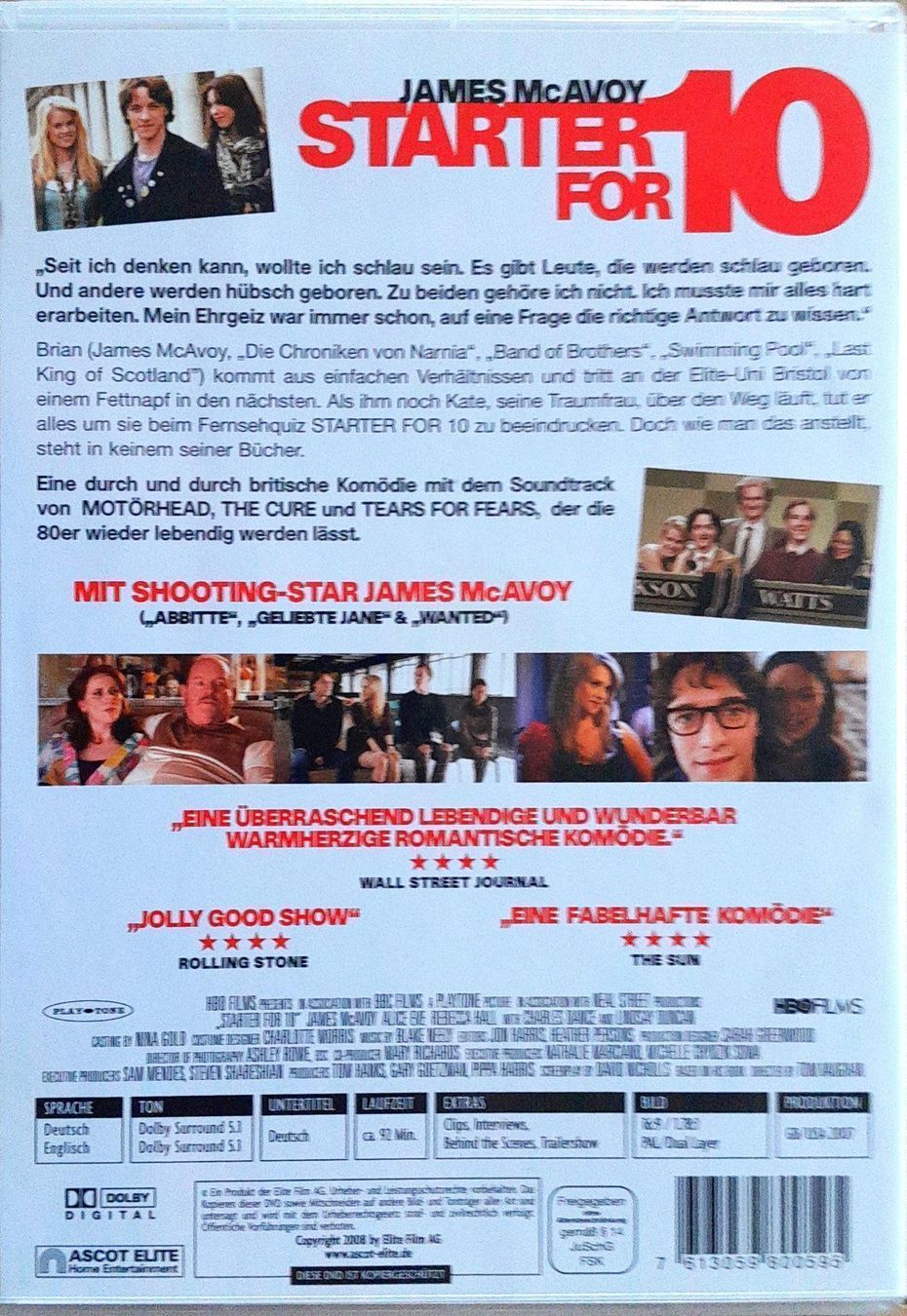 Tutti i DVDs: STARTER FOR 10 (2008) mit JAMES McAVOY – Nuovo (secondo la descrizione) da Gelterkinden venduto da Tri-Tra-Trallala 1