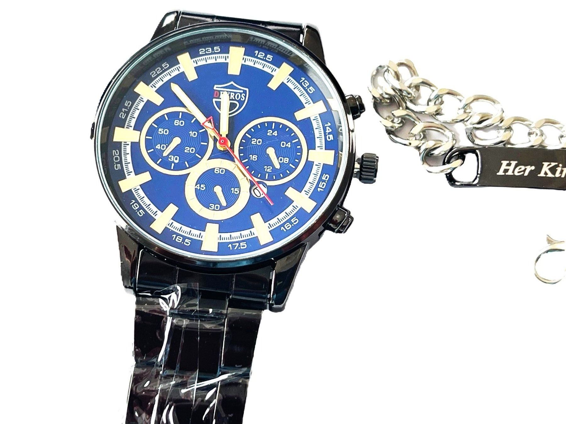 Orologi: Herrenuhr & Armband "Her King" Geschenk Set – Nuovo e nell'imballaggio originale da Wängi venduto da elcigarro 2