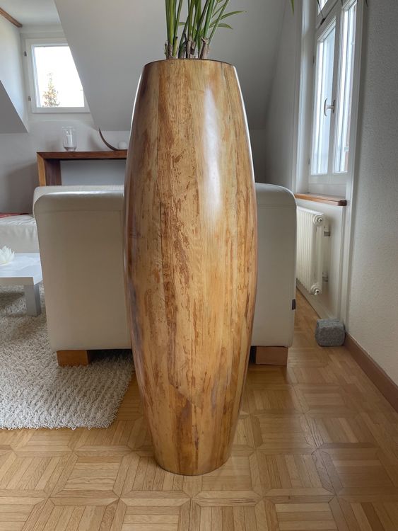 Ästhetisches HolzGefäss für Pflanzen/Objekte 100 x 30/35 cm Kaufen