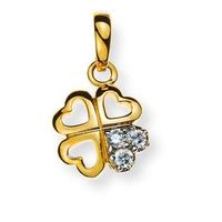Anhänger Glücksklee Gelbgold 375 mit 3 Zirkonias