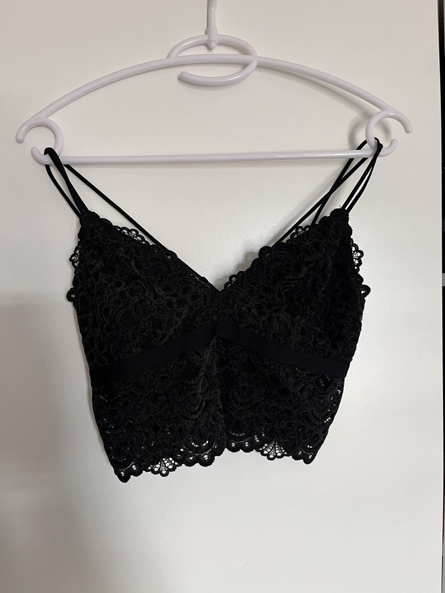 Top: Bralette Spitze Schwarz Grösse S neuwertig – Nuovo (secondo la descrizione) da Wolfhausen venduto da Sel86i 1