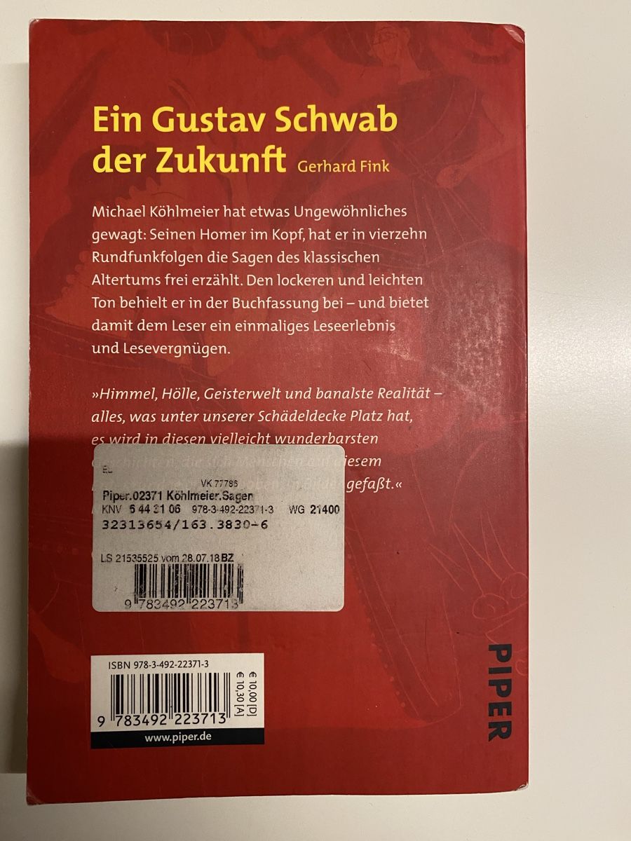 Bücher: Sagen des klassischen Altertums – Gebraucht aus Lavin von lor_f9mr 1
