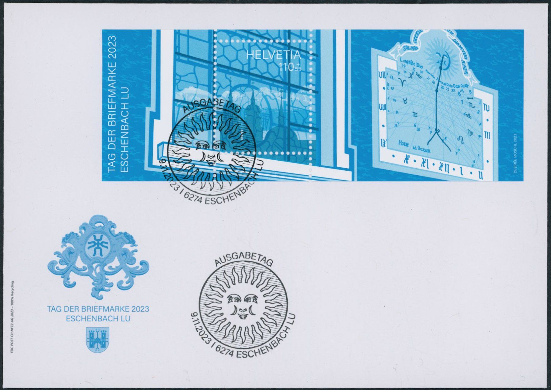 Tutti i francobolli: 2023 - Tag Briefmarke - Eschenbach - Block - FDC ET – Usato da Schindellegi venduto da leecollect