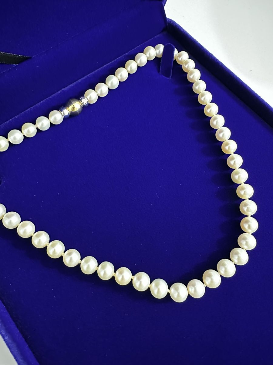 Perle (finte): ECHTE perlen + gold verschluss Halskette – Nuovo e nell'imballaggio originale da Sarmenstorf venduto da pet_bfz6 1