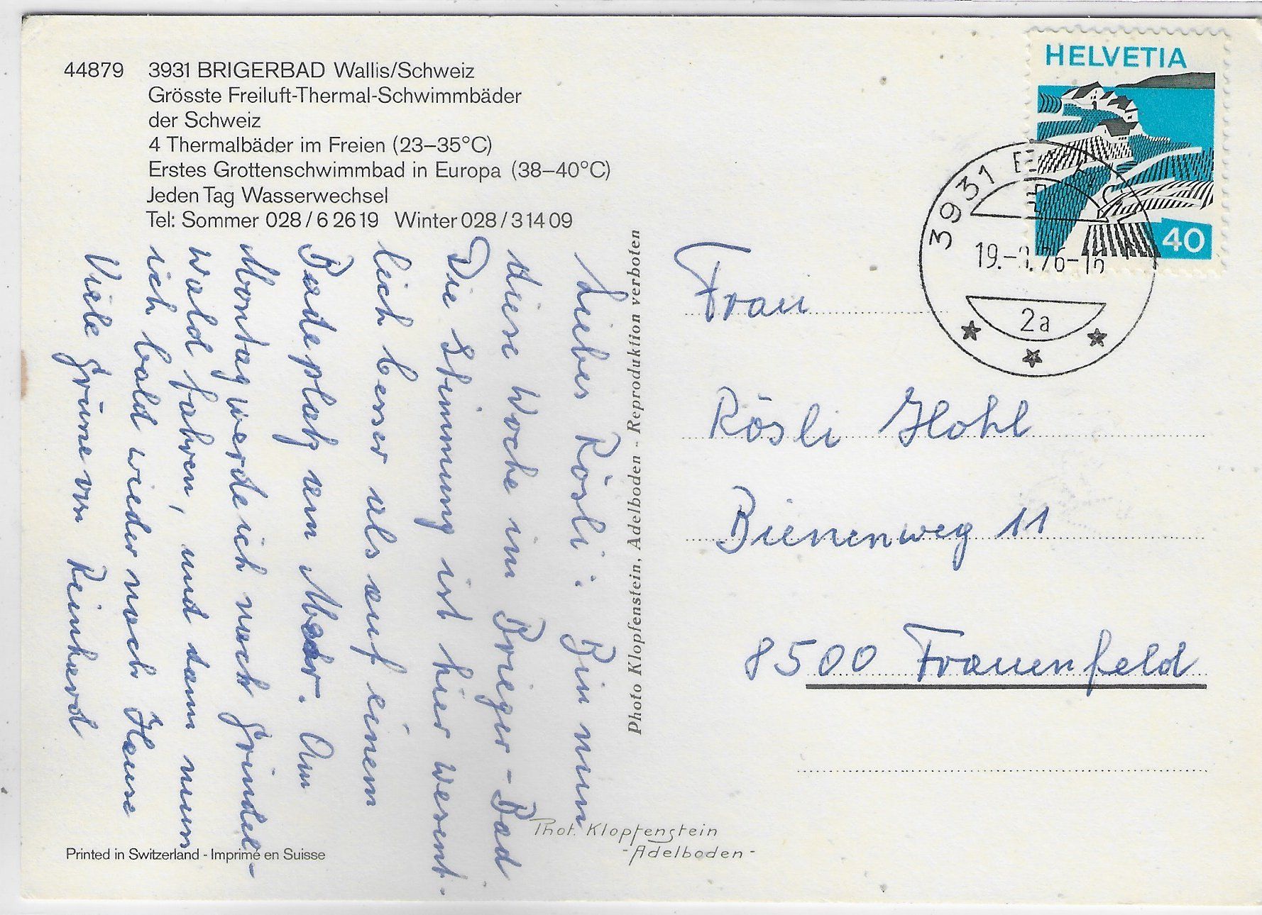 Cartoline postali: Brigerbad - Brig – Usato da Ettingen venduto da Kartenplanet 1