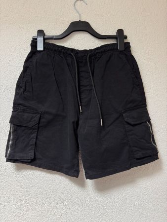 schwarze Cargo-Shorts, S