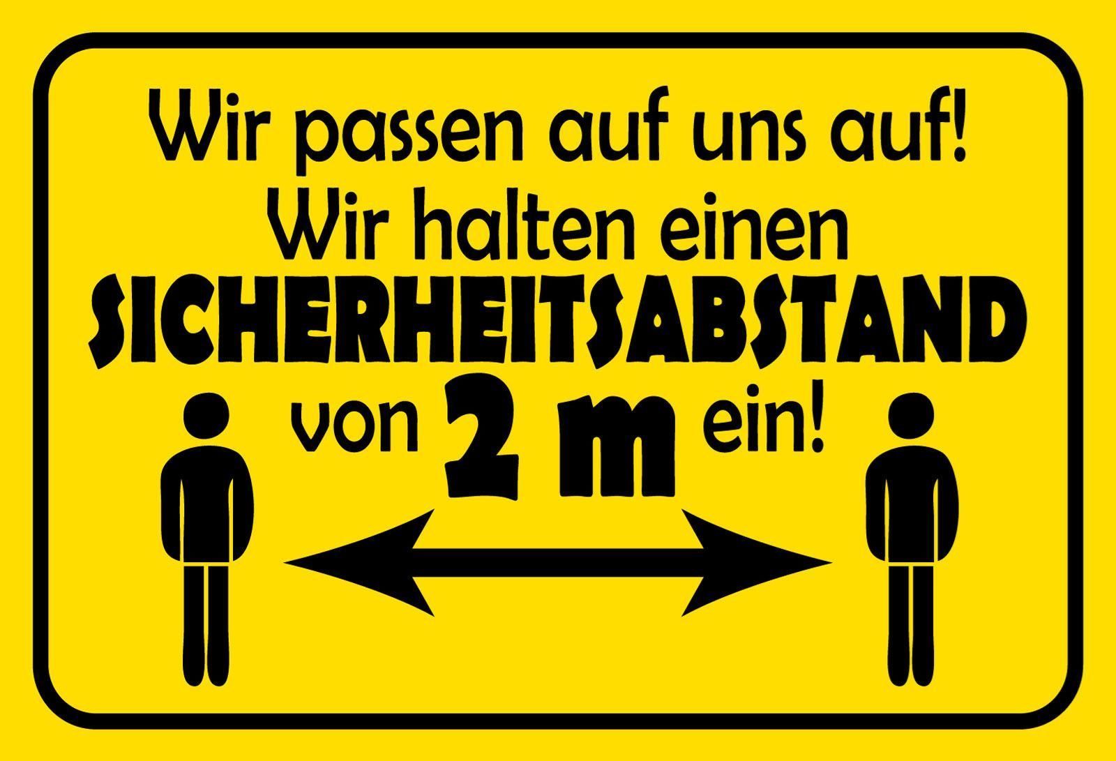 Schilder: Blechschild-CORONA-SICHERHEITSABSTAND 2M – Neu und originalverpackt aus Rupperswil von big-one-sale