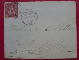 1875: Nr.38 auf Brief von FRIBOURG - RAR ++zwei Blindzähne