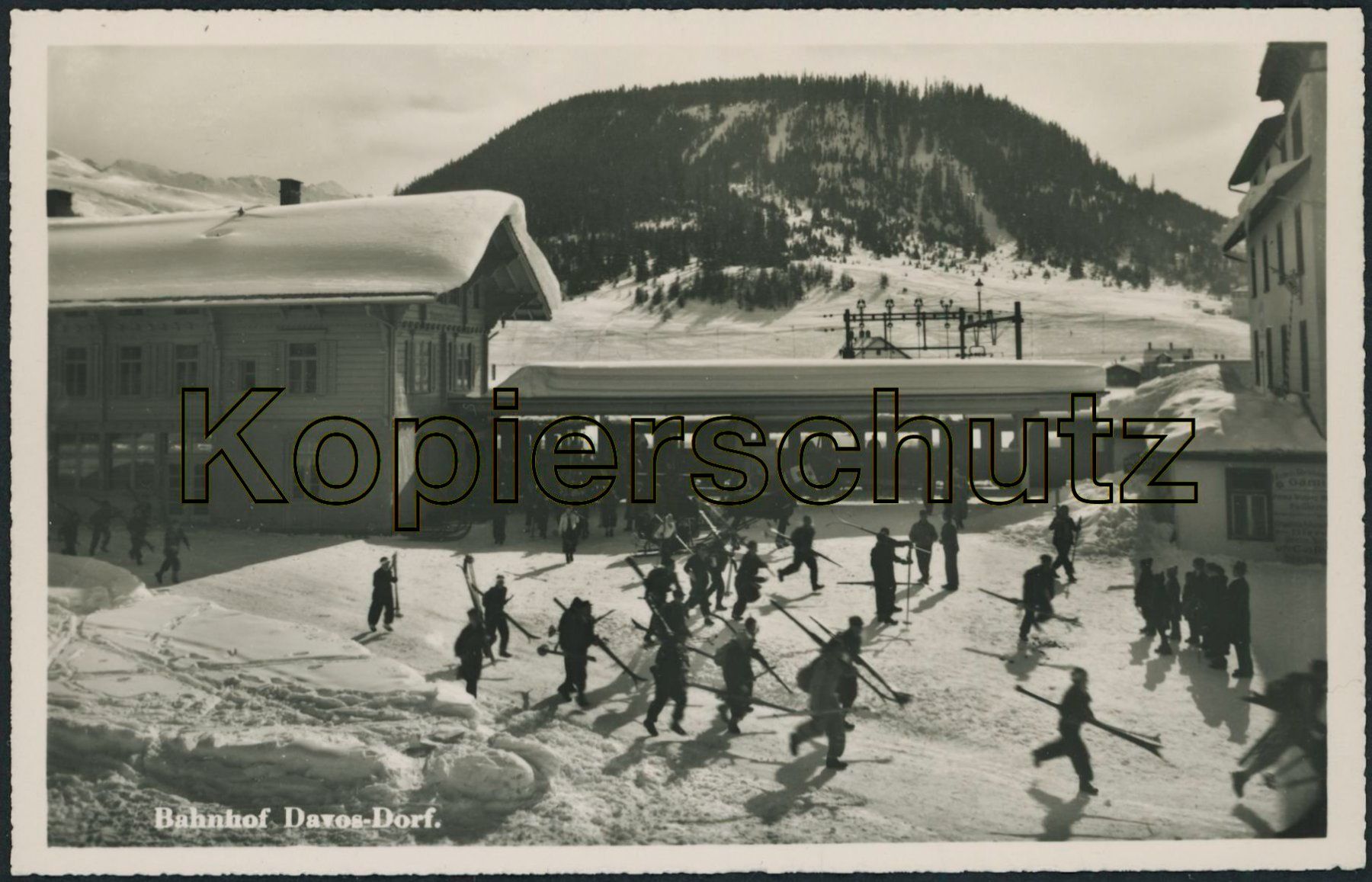 Cartoline postali: GRS Davos Dorf - Bahnhof - Rhätische Bahn RhB – Usato da Schindellegi venduto da leecollect