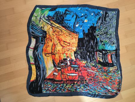 Tuch 100% Seide Van Gogh Motiv sehr guter Zustand
