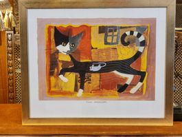 Rosina Wachtmeister Katze – Kunstdruck gerahmt