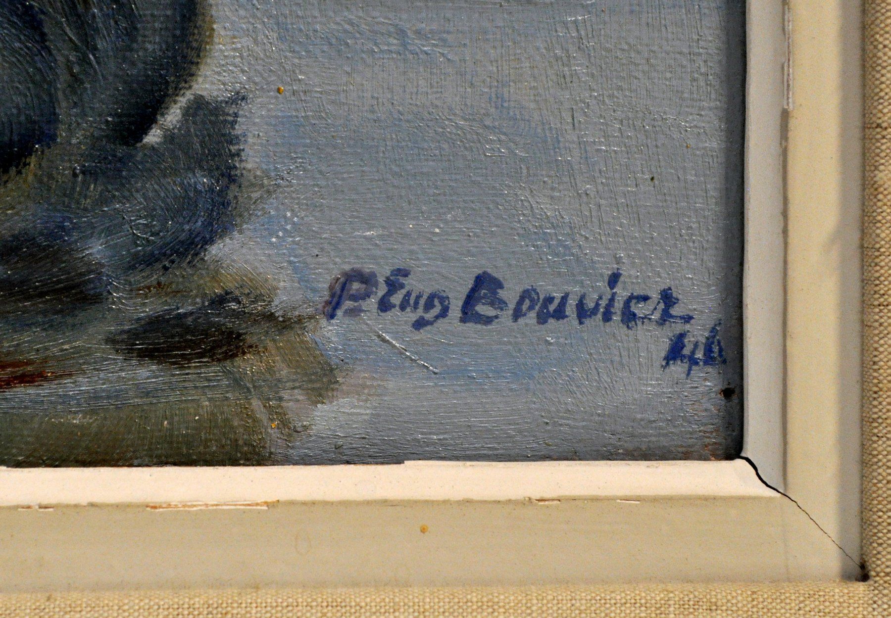 Dipinti: Tableau signé P. Eug Bouvier (Pierre Eugène Bouvier ?) 1946 – Usato da Neuchâtel venduto da Neuchatel 2