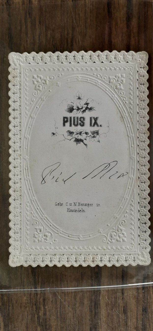 Incisioni: Andachtsbild Papst Pius IX mit Autograph – Usato da Mörschwil venduto da lindaswunderkiste 2