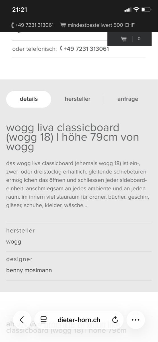 Cassettiere: Wogg Sideboard N18 Weiss – Usato da Zürich venduto da N.Feuerstein 9